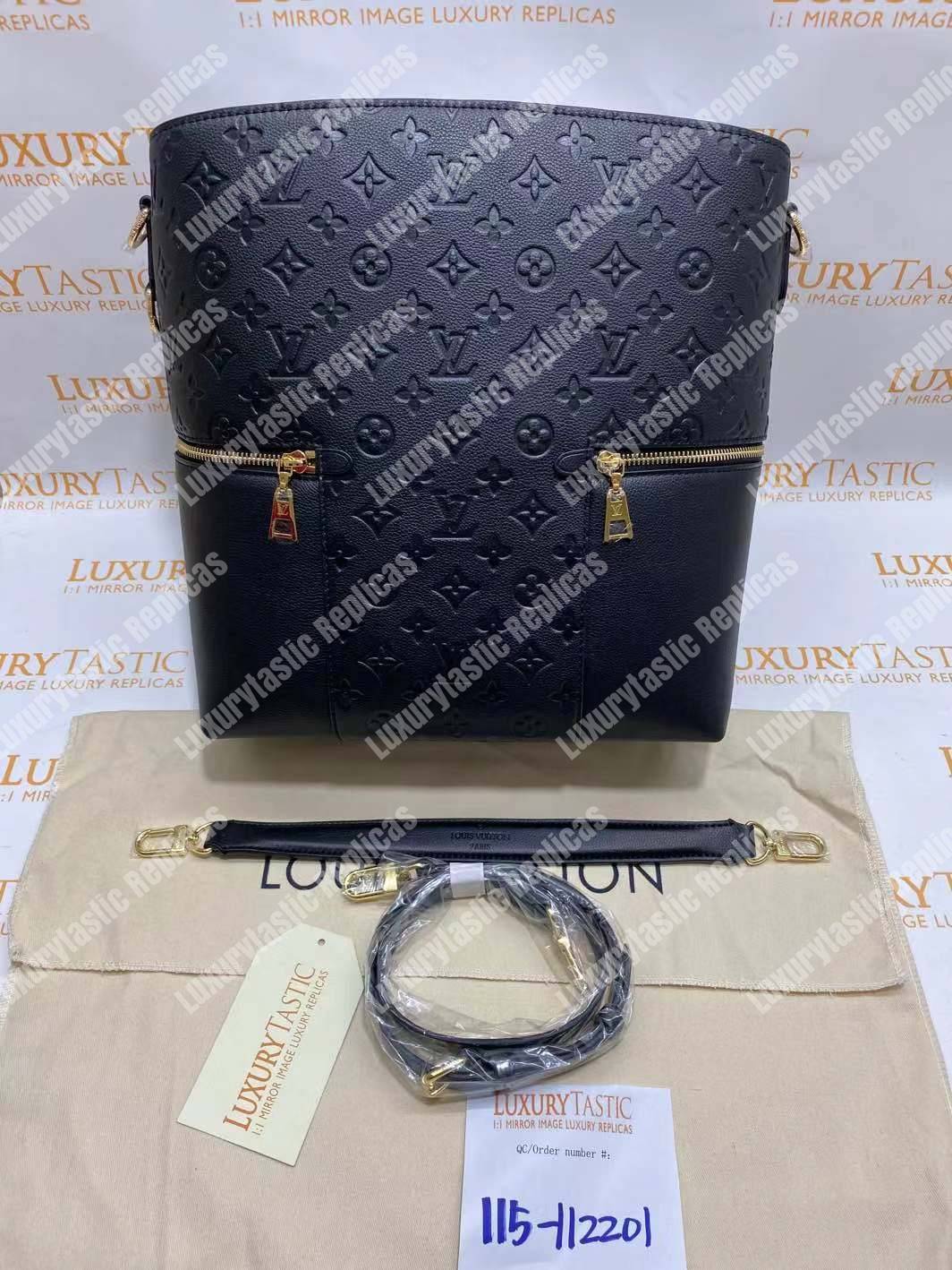 LV Melie Designer Monogram Leather Noir