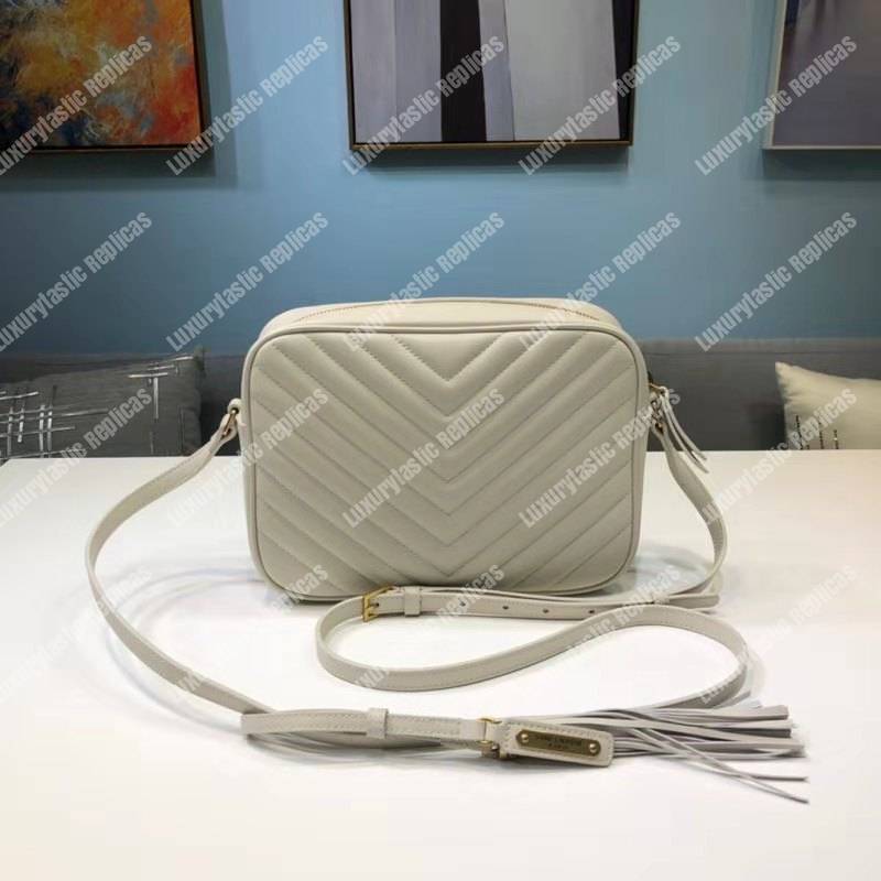 Saint Laurent Lou Camera Bag Matelasse Leather Blanc Vintage