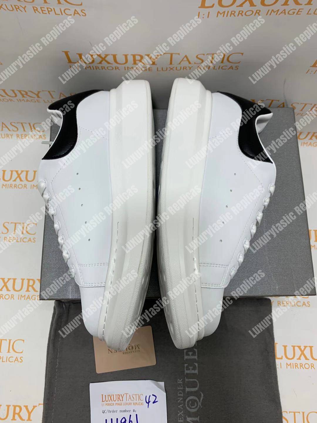 Harrods Alexander McQueen Leather Runway Sneakers White