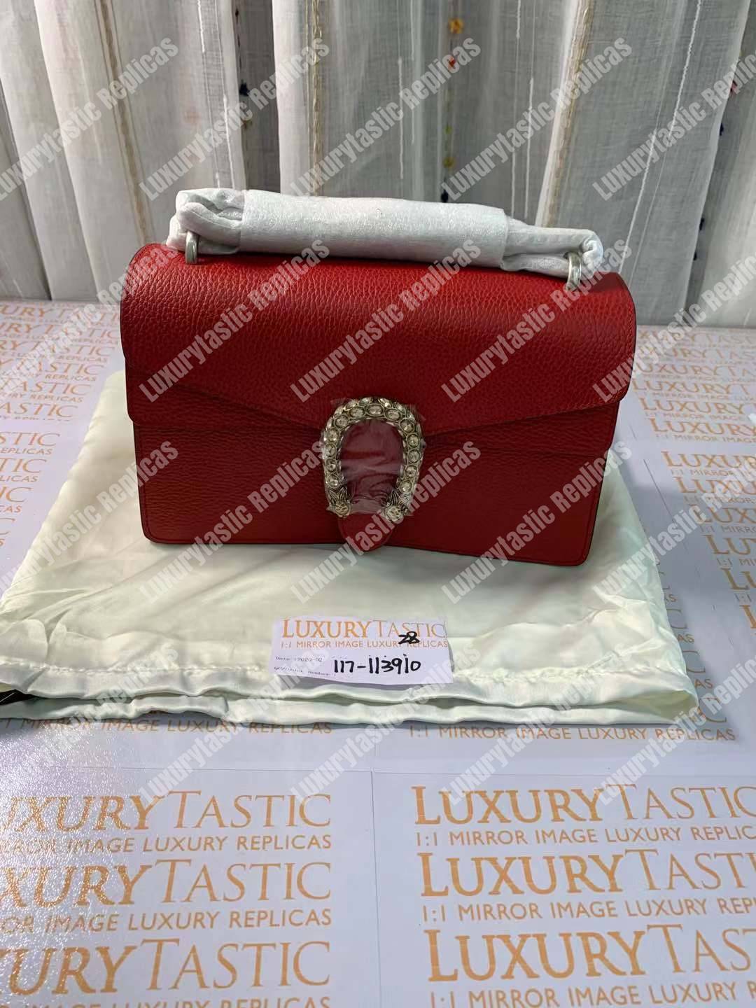 G*u*i dionysus small shoulder bag hibiscus red leather