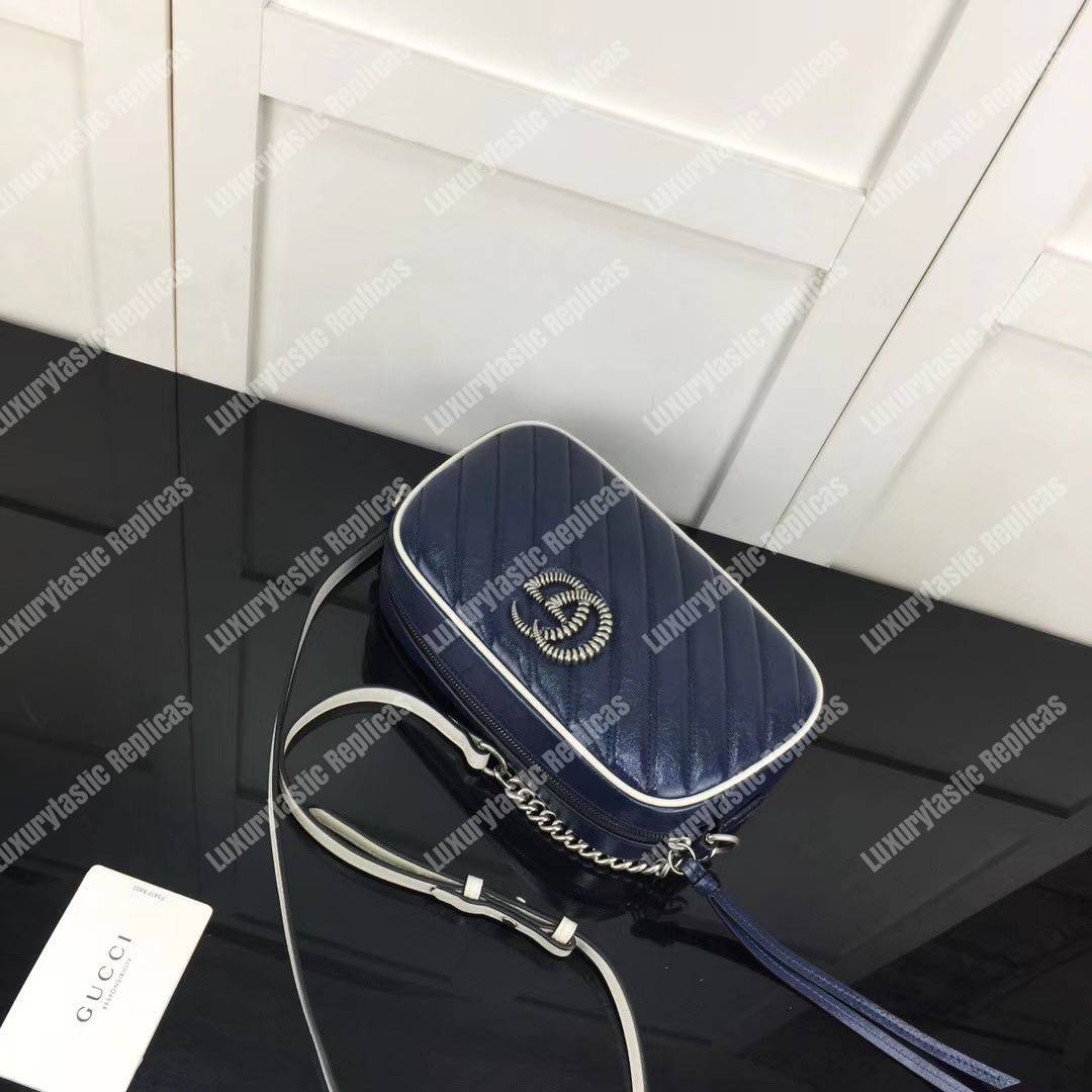 G*u*i gg marmont matelassé shoulder bag blue