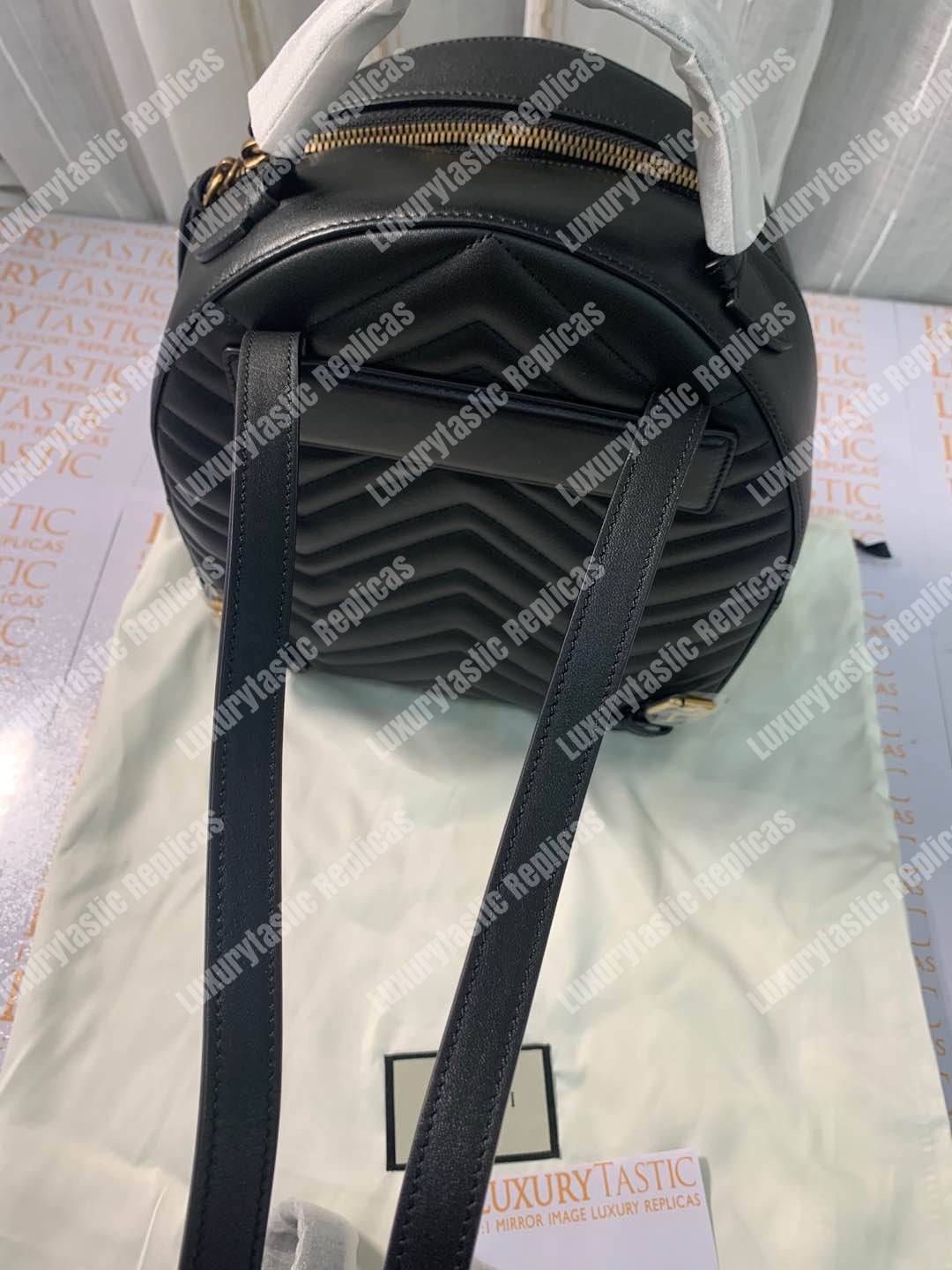 G*u*i gg marmont quilted leather backpack black