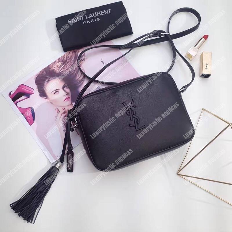 Saint Laurent Lou Camera Bag In Smooth Leather Matte Black