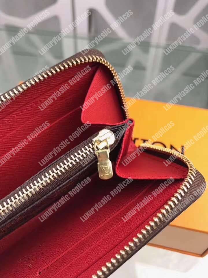 LV Clemence Wallet Damier Ebene Cherise
