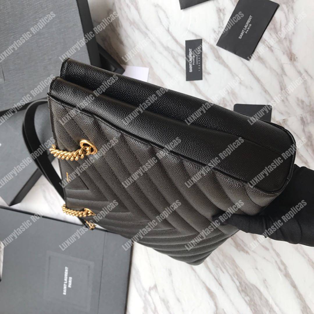 Saint Laurent Medium Leather Tribeca Double Chain Black