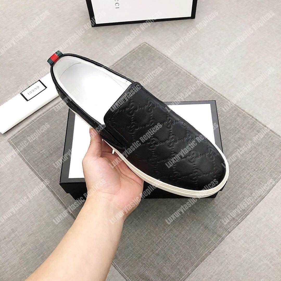 G*u*i mens signature slip-on sneaker black