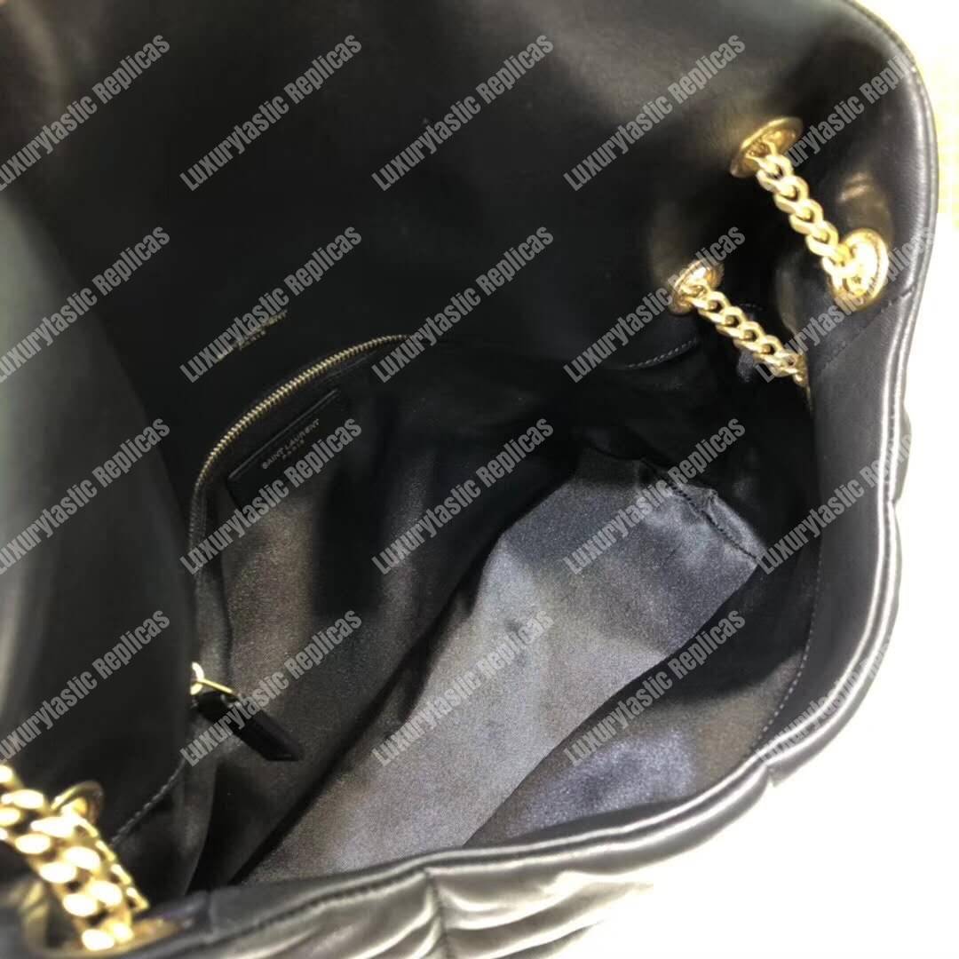 Saint Laurent Loulou Puffer Medium Bag In Quilted Lambskin Black