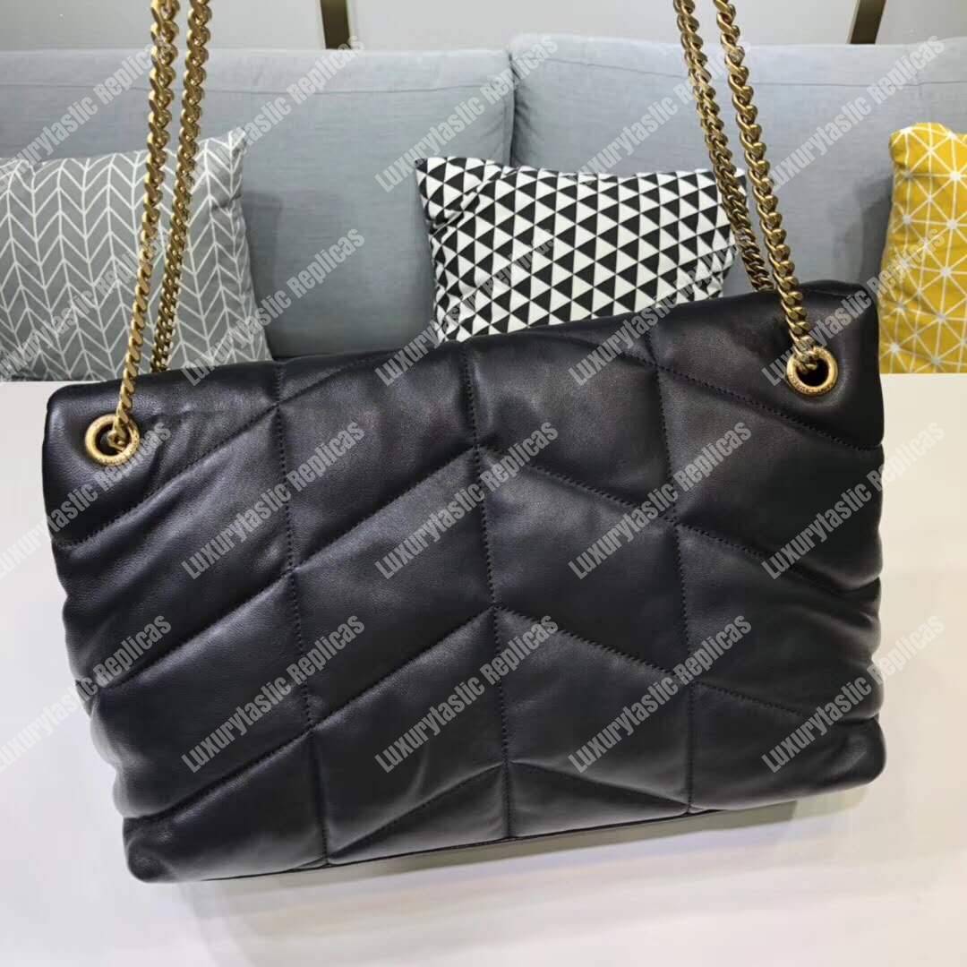 Saint Laurent Loulou Puffer Medium Bag In Quilted Lambskin Black