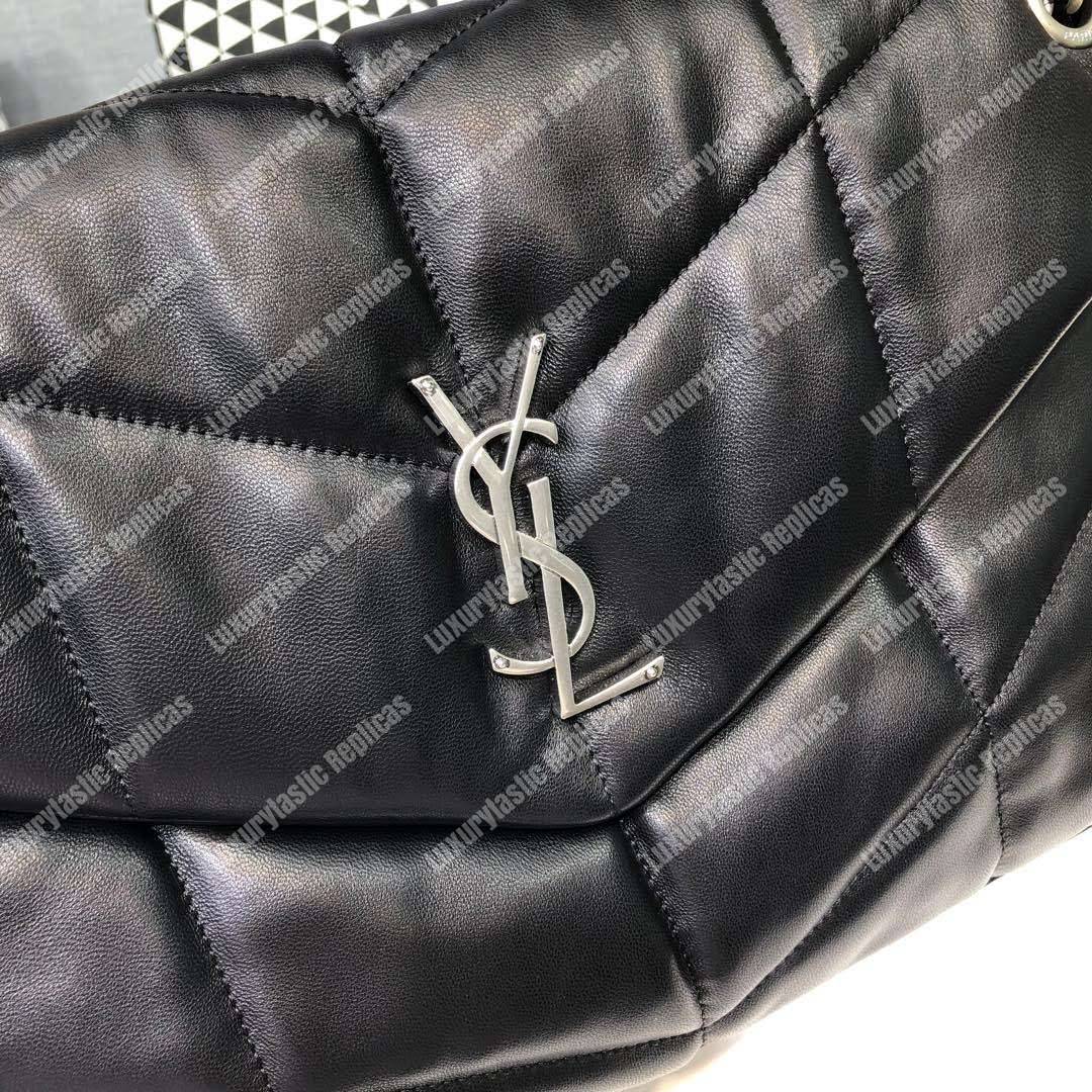 Saint Laurent Loulou Puffer Medium Bag In Quilted Lambskin Black