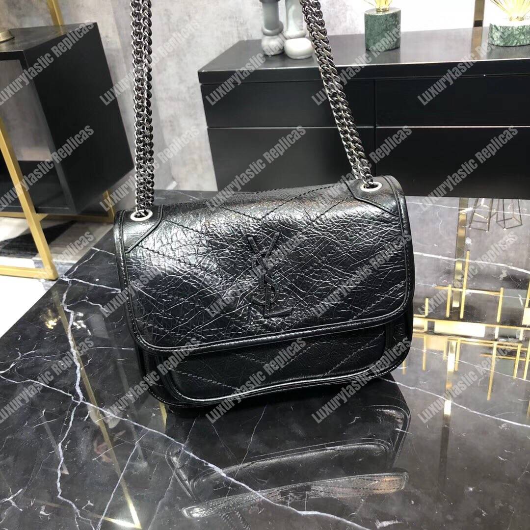 Saint Laurent Niki Baby In Vintage Leather Black