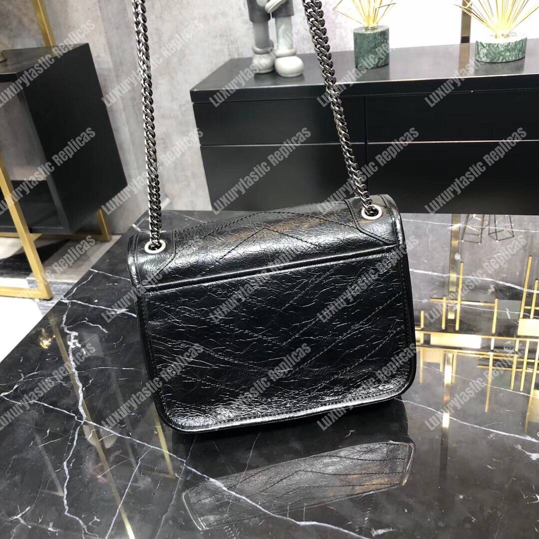 Saint Laurent Niki Baby In Vintage Leather Black