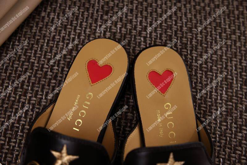 G*u*i princetown embroidered leather slipper