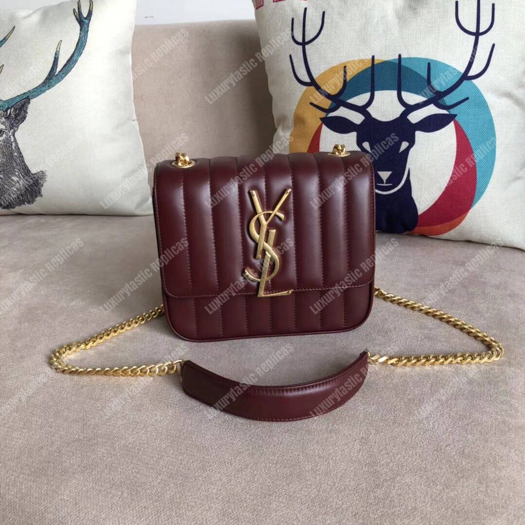 Saint Laurent Vicky Medium Dark Red