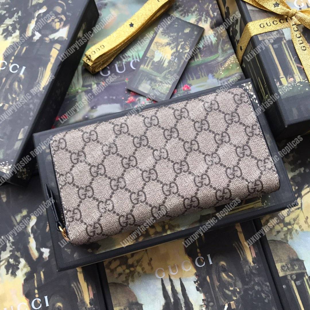 G*u*i sup*e zip around leather wallet black