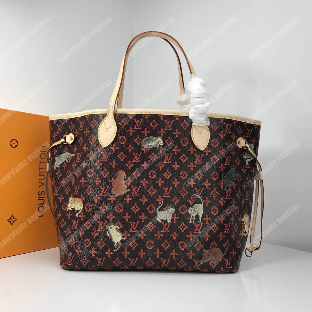 LV Neverfull MM Catogram Brown/Orange