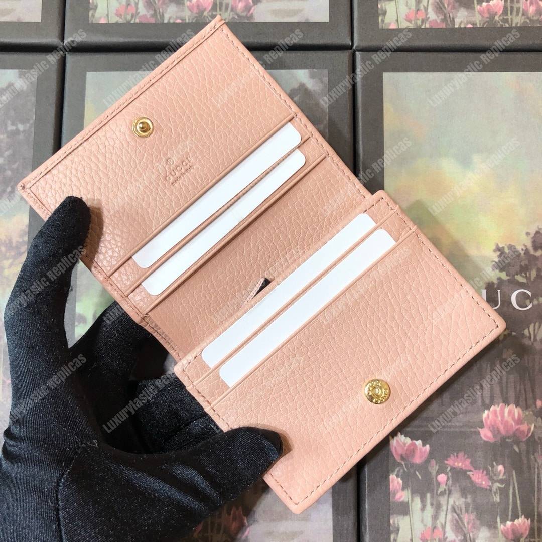 G*u*i leather card case light pink