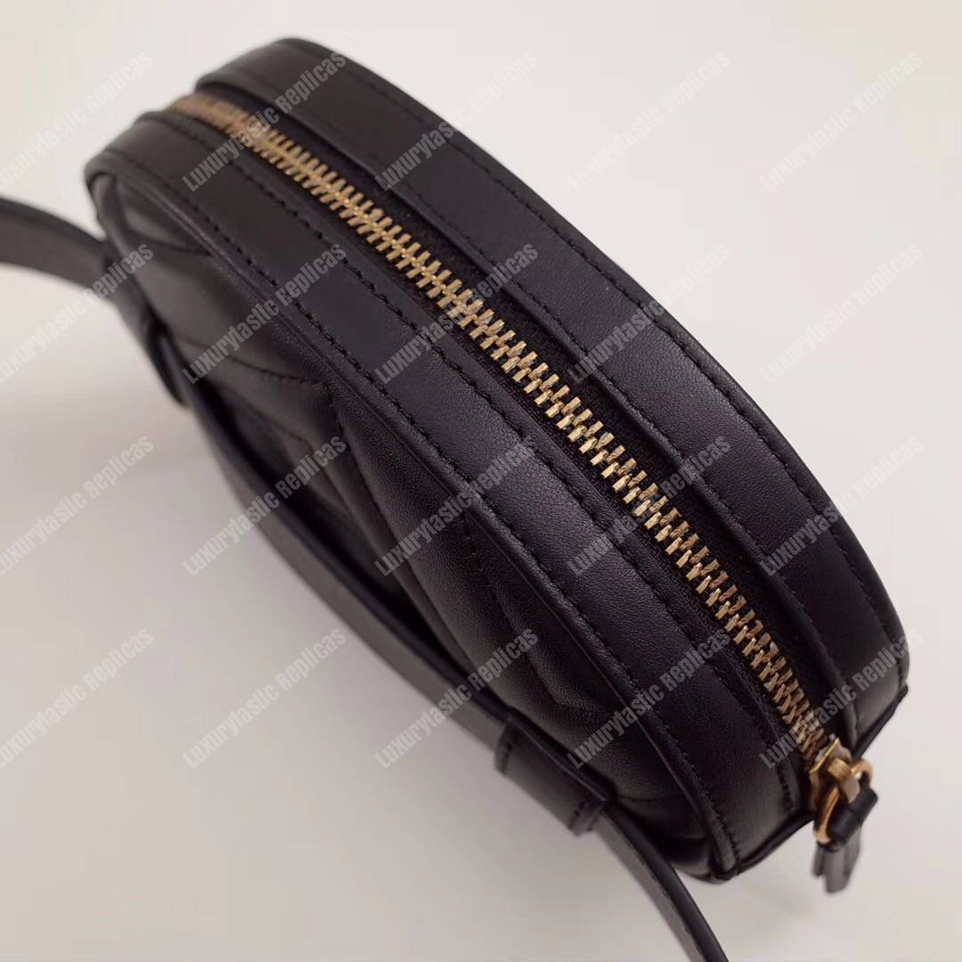 G*u*i gg marmont animal stud matelassé belt bag black