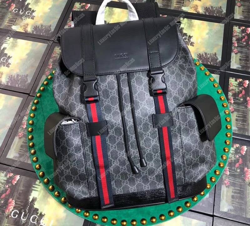 G*u*i soft gg sup*e backpack blue and red web stripe