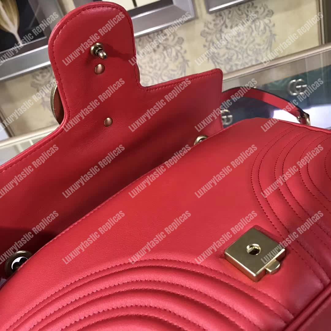 G*u*i gg marmont medium matelasse shoulder bag hibiscus red
