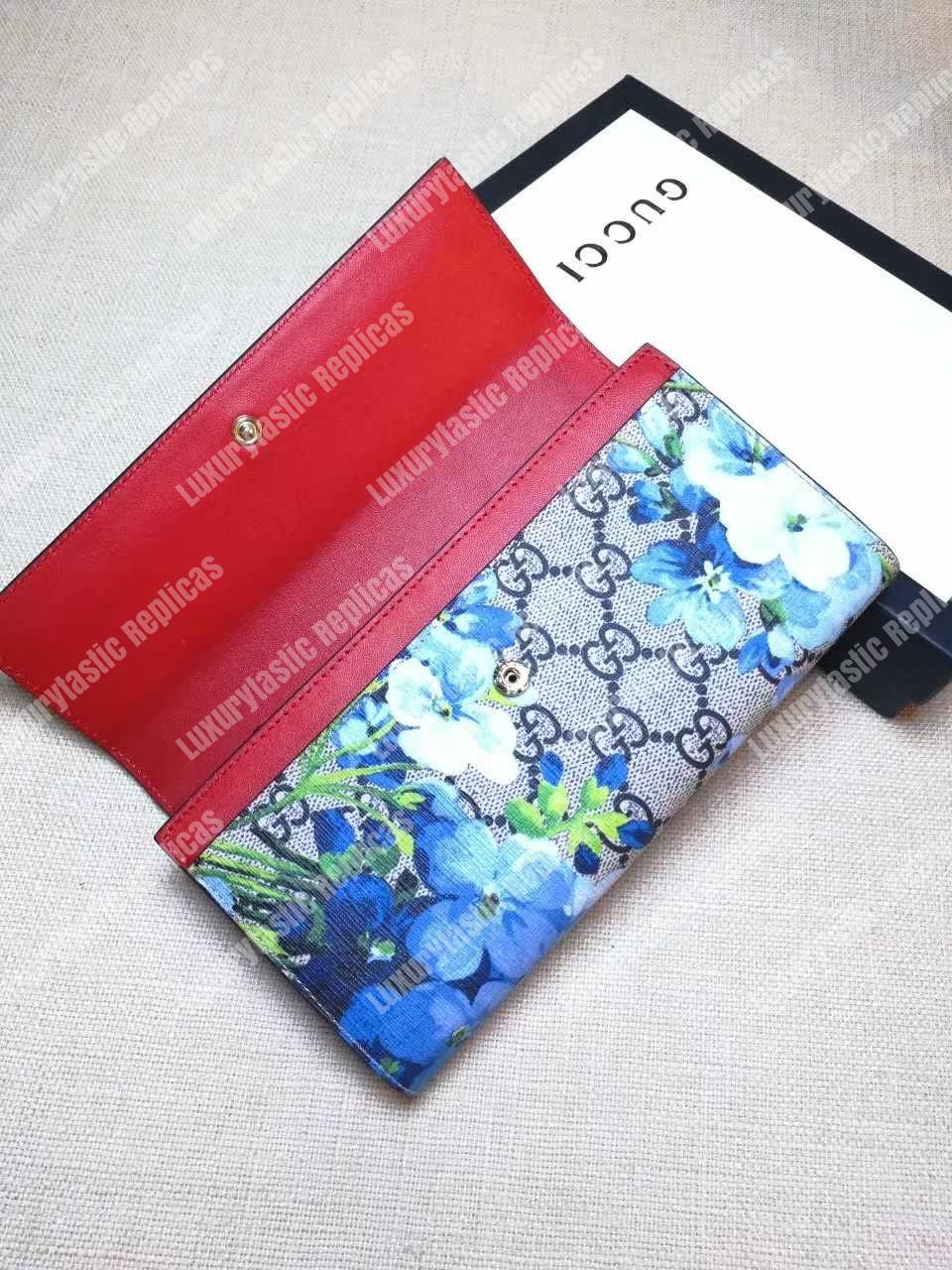 G*u*i gg blooms continental wallet blue