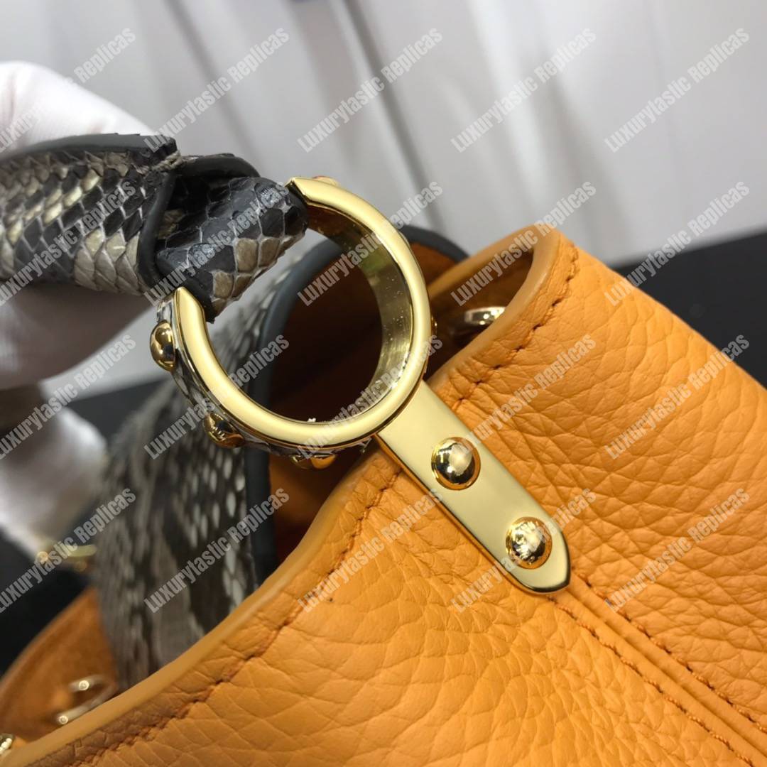 LV Capucines Mini Taurillon Python Jaune