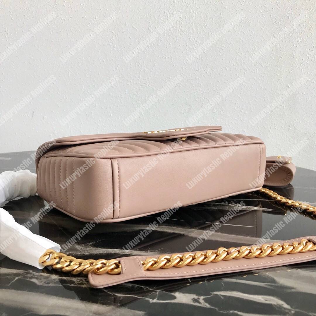Pra*a diagramme medium leather bag magnolia