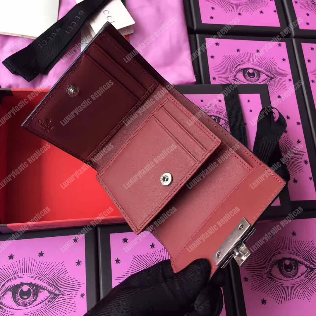 G*u*i gg blooms sup*e padlock wallet antique rose