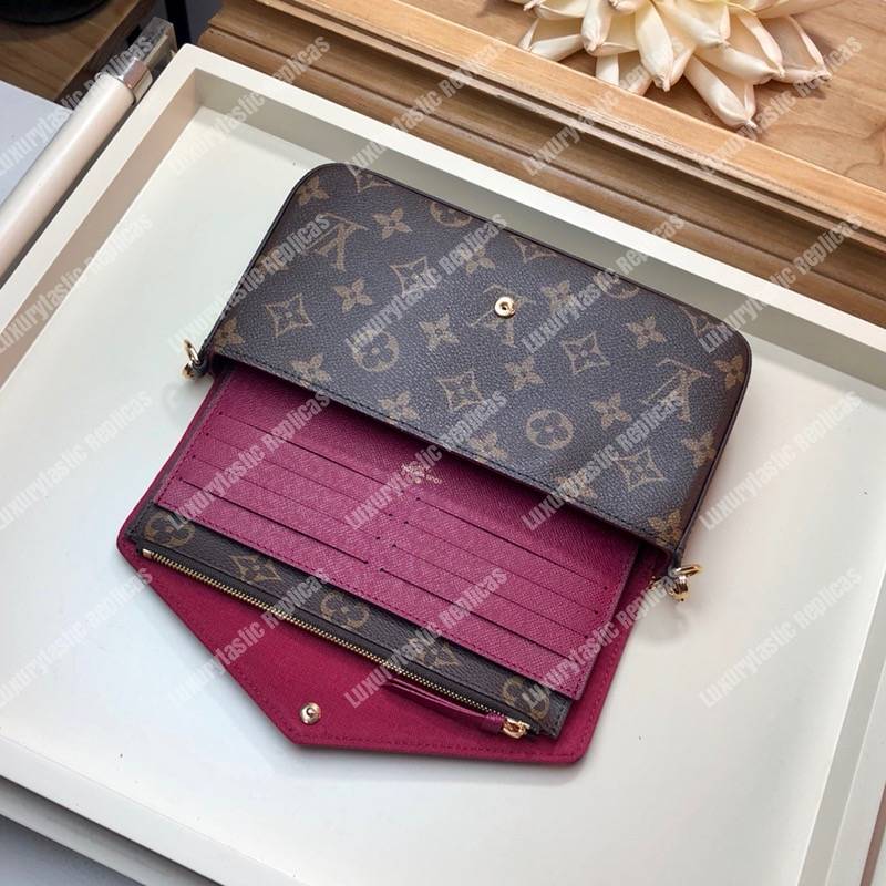 LV Pochette Félicie Monogram Soft Canvas Fuchsia