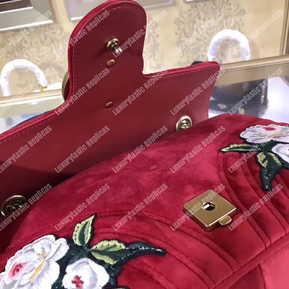 G*u*i gg marmont medium velvet bag angry cat