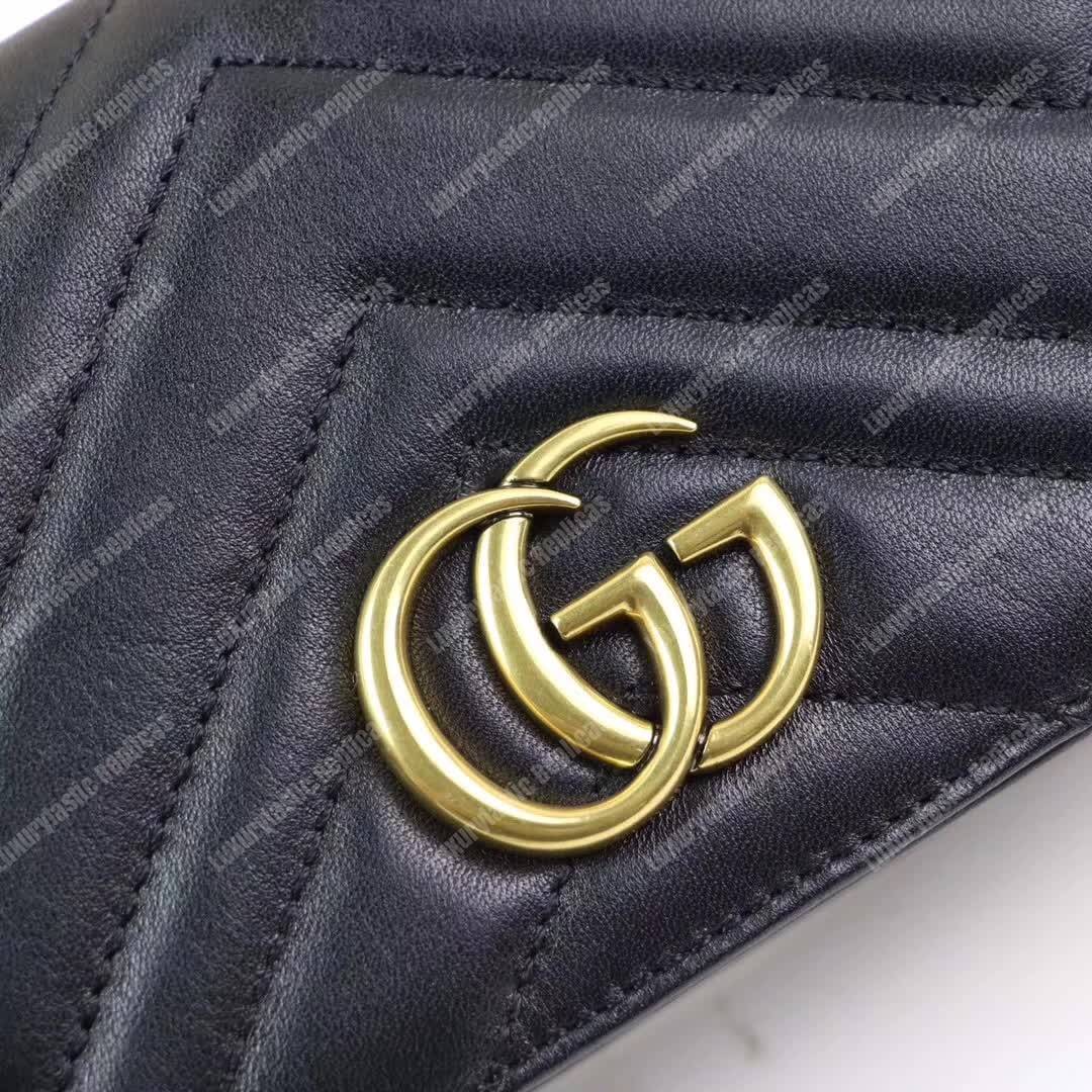 G*u*i gg marmont mini leather bag black