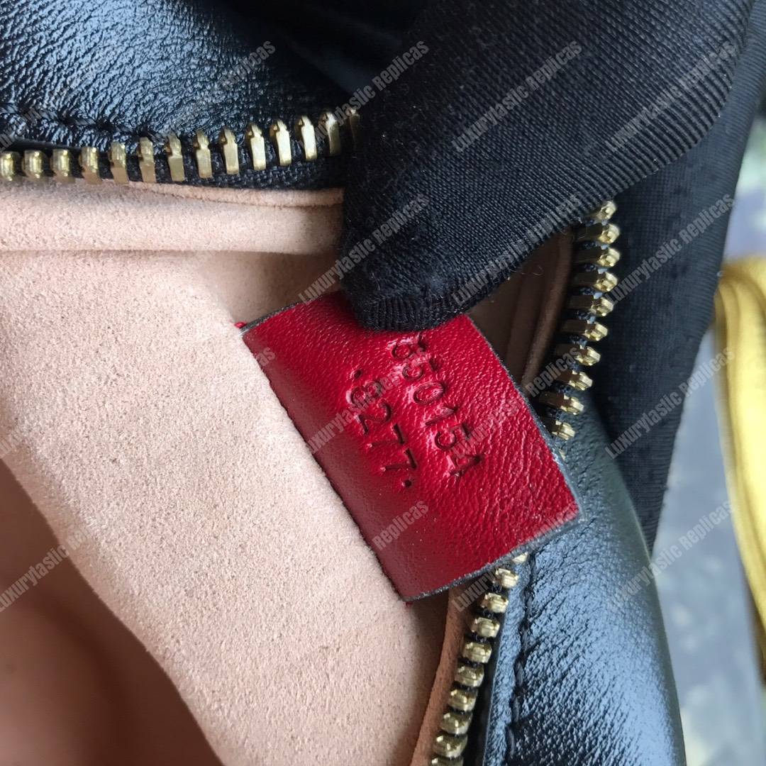 G*u*i gg marmont mini round shoulder bag black cerise
