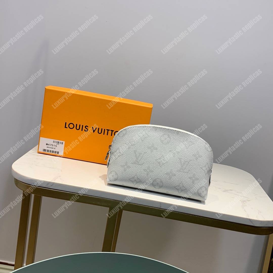 LV Cosmetic Pouch PM Monogram White
