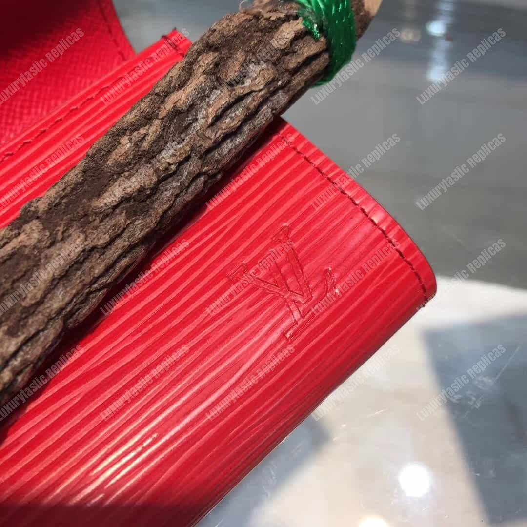 LV Key Pouch Epi Leather Coquelicot