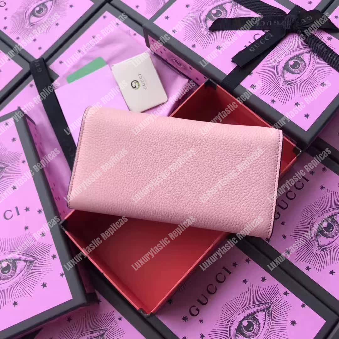 G*u*i padlock continental wallet pink