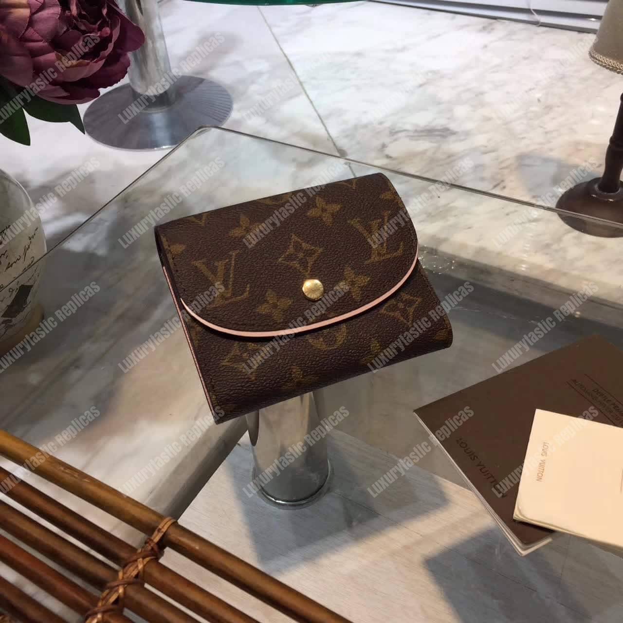 LV Ariane Wallet Monogram Rose Ballerine