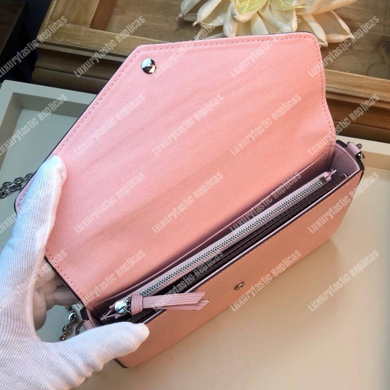 LV Pochette Felicie Epi Leather Rose Ballerine