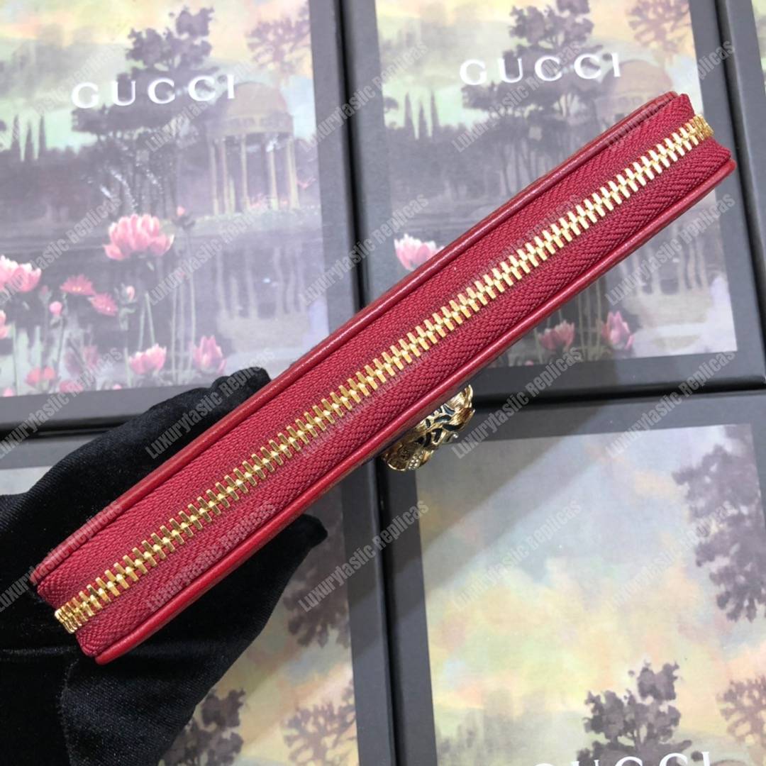 G*u*i rajah zip around wallet leather red