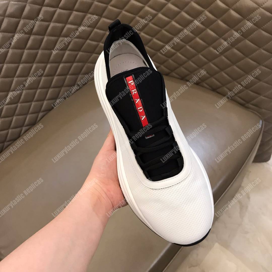 Pra*a mesh and neoprene sneakers black