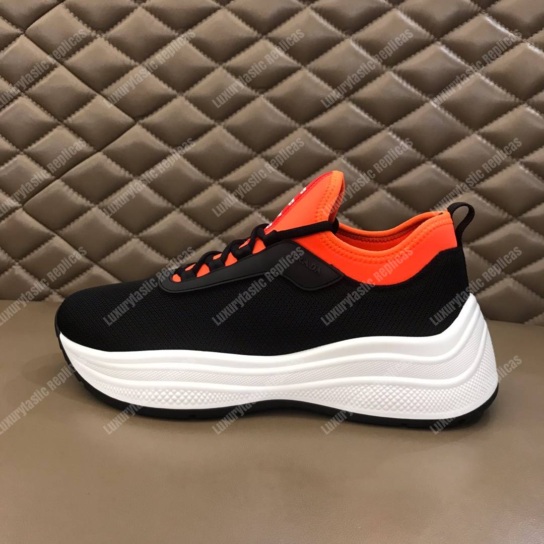 Pra*a mesh and neoprene sneakers orange