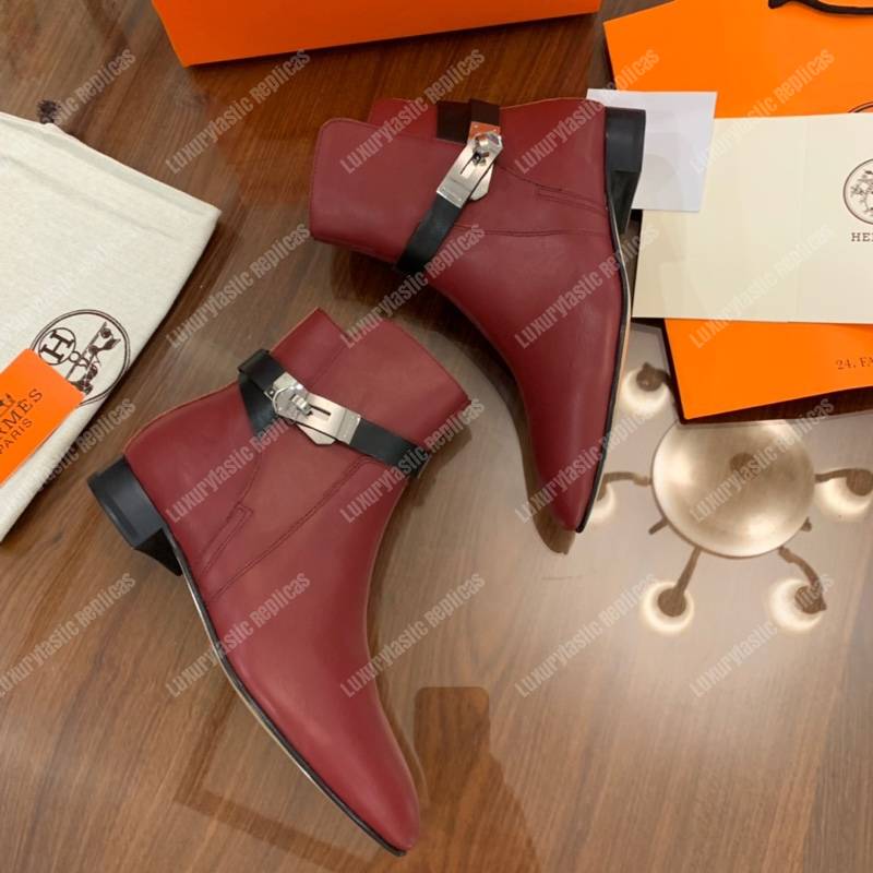 H**mes neo ankle boot red