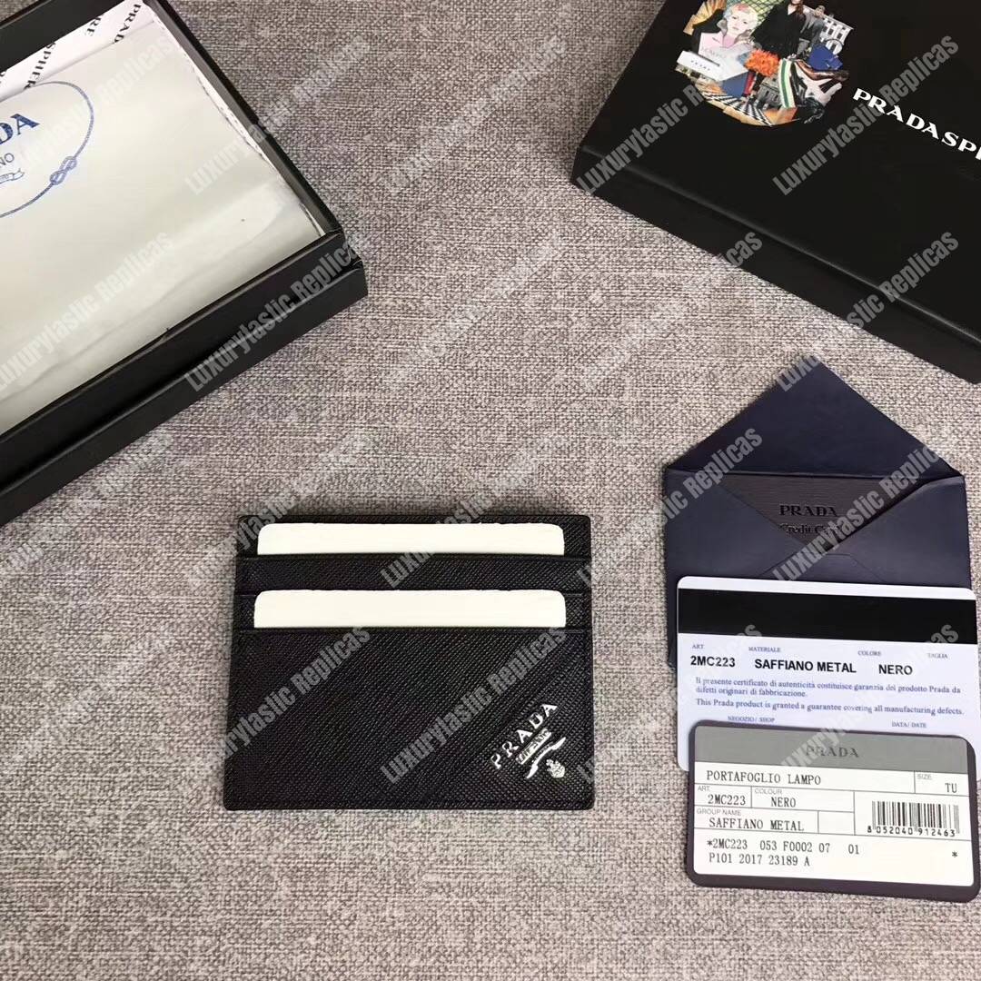 Pra*a leather card holder black