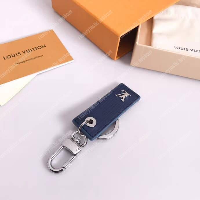 LV Epi Mix Bag Charm and Key Holder Blue