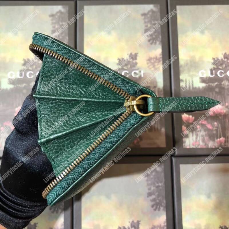 G*u*i garden leather zip around wallet green with bat