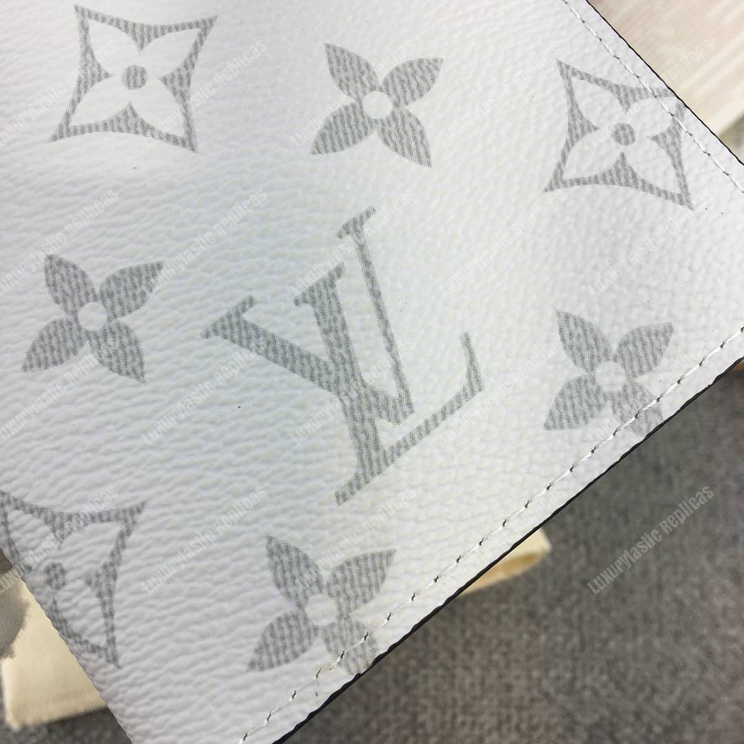 LV Passport Cover Taiga Monogram White