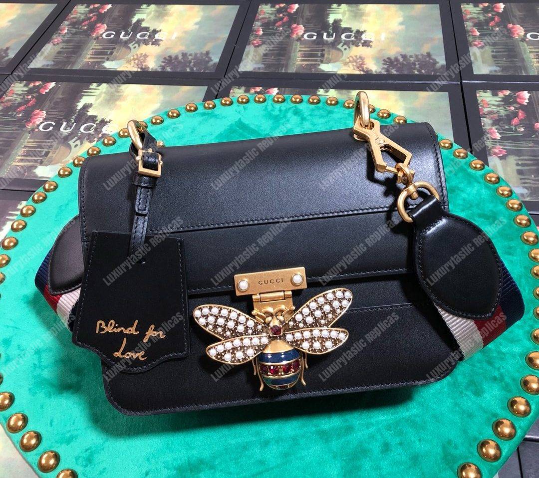 G*u*i queen margaret leather bag black