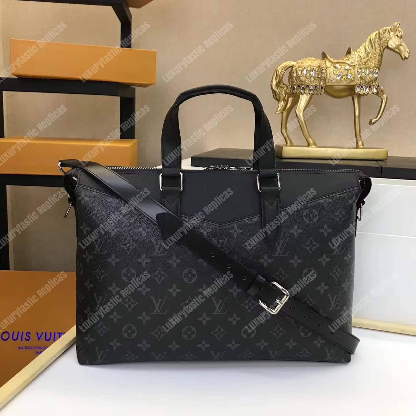 LV Briefcase Explorer Monogram Eclipse Canvas