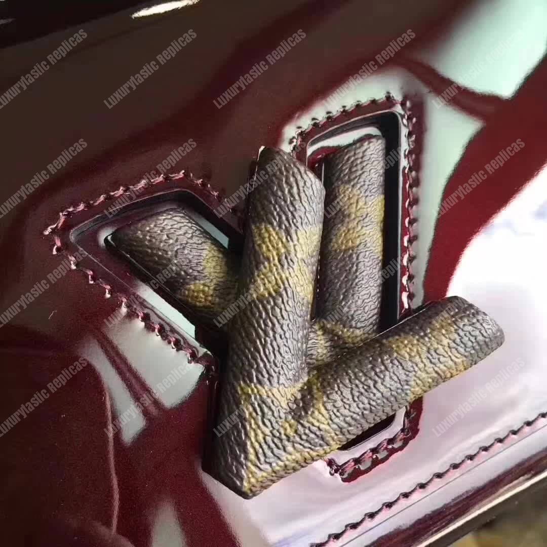 LV Twist PM Monogram Vernis Leather Burgundy