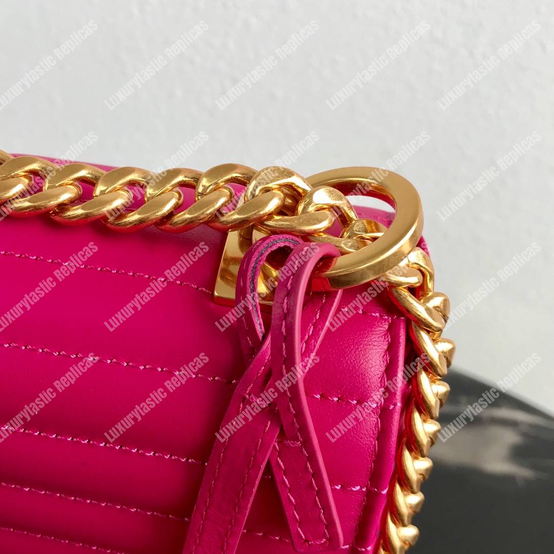 Pra*a diagramme medium leather bag fuchsia