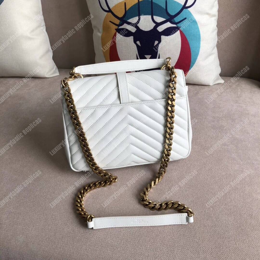 Saint Laurent Medium College Bag In Dove White