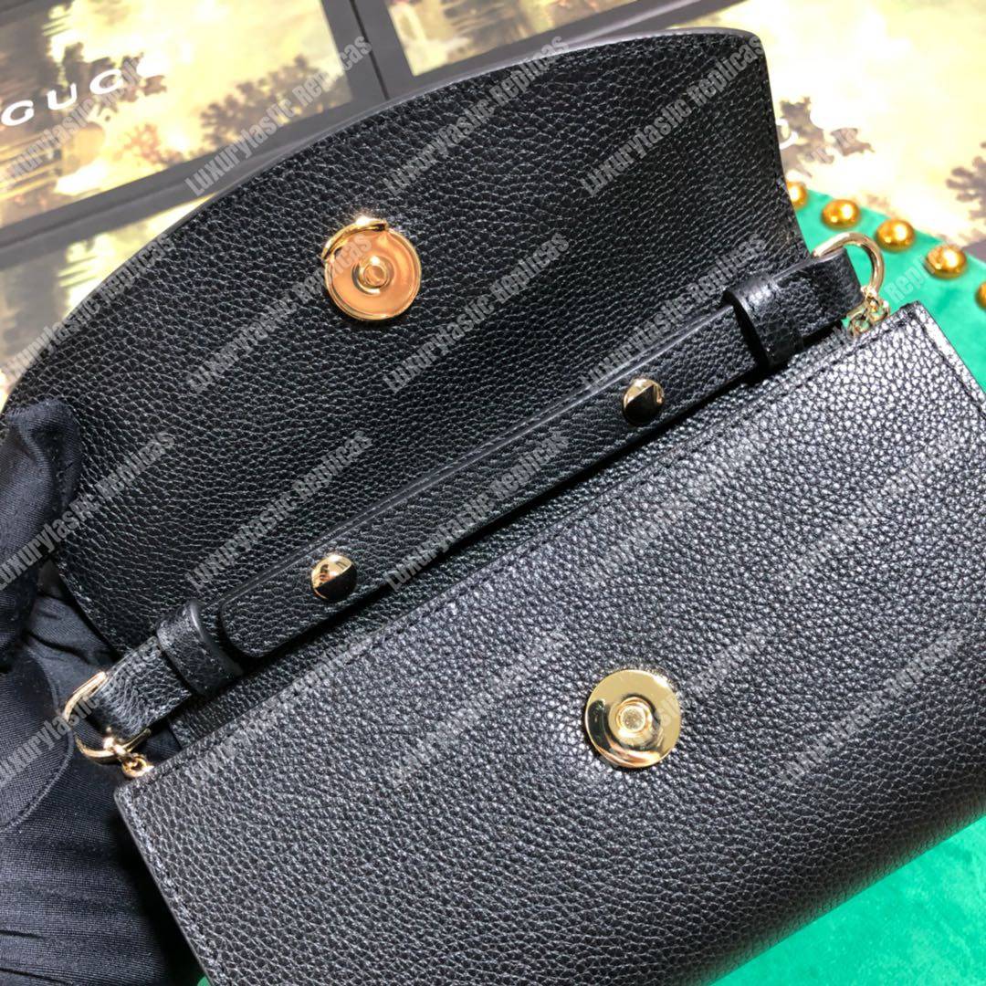 G*u*i zumi black smooth leather mini bag